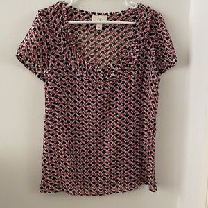 Women’s Ann Taylor Loft Patterned Scoop Neck Top